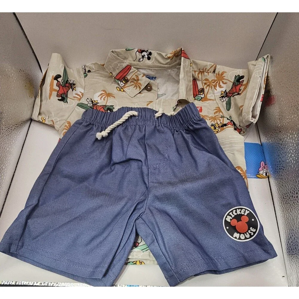 NWT! Disney “Retro Style” Mickey Mouse, 2PC short set/Blue-Boys size 18M